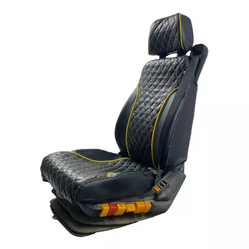 Stolsöverdrag: Isri 6800 337 RH Svart/Orange Randigtmönster