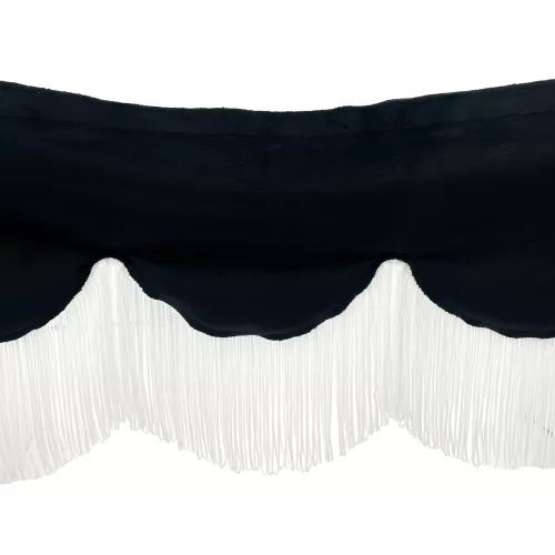 Kurvigframrutegardin  Huddig D Alcantara  Svart 9 cm Vit