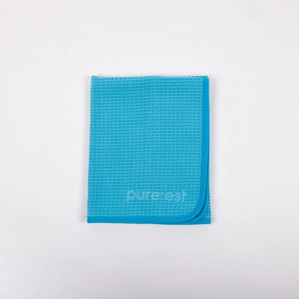 Waffle Weave glasputsduk - ljusblå