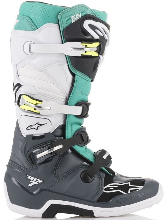 Alpinestars Tech 7 Crosstövlar SvartVitTeal Alpinestars Tech 7 Crosstövlar SvartVitTeal