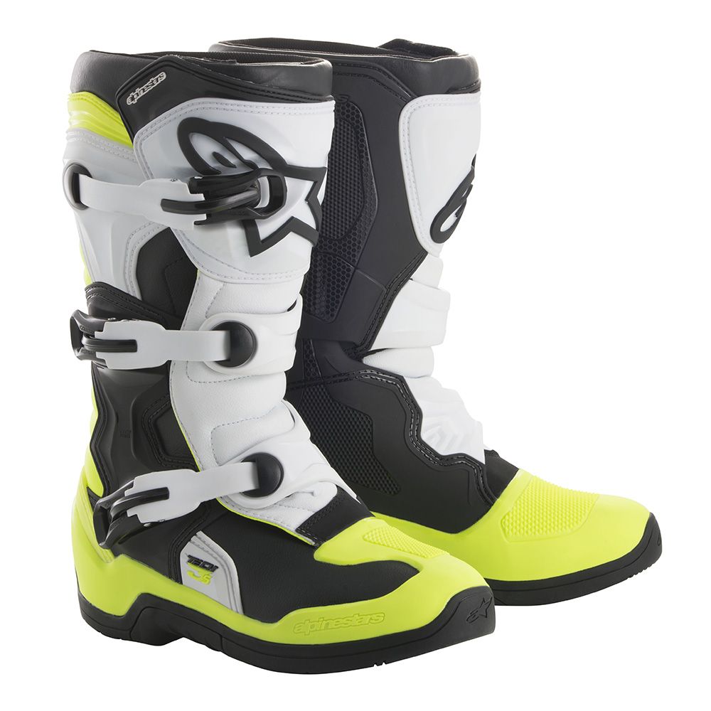 Alpinestars Tech 3s Barn Crosstövel SvartVitFluo Gul Alpinestars Tech 3s Barn Crosstövel SvartVitFluo Gul