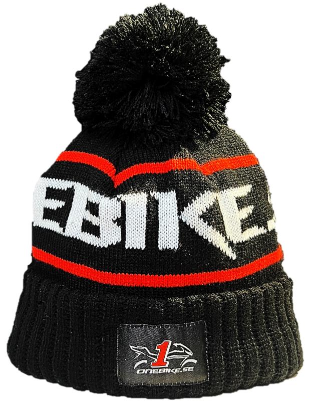 OneBike Stickad Mössa Svart/Vit/Röd