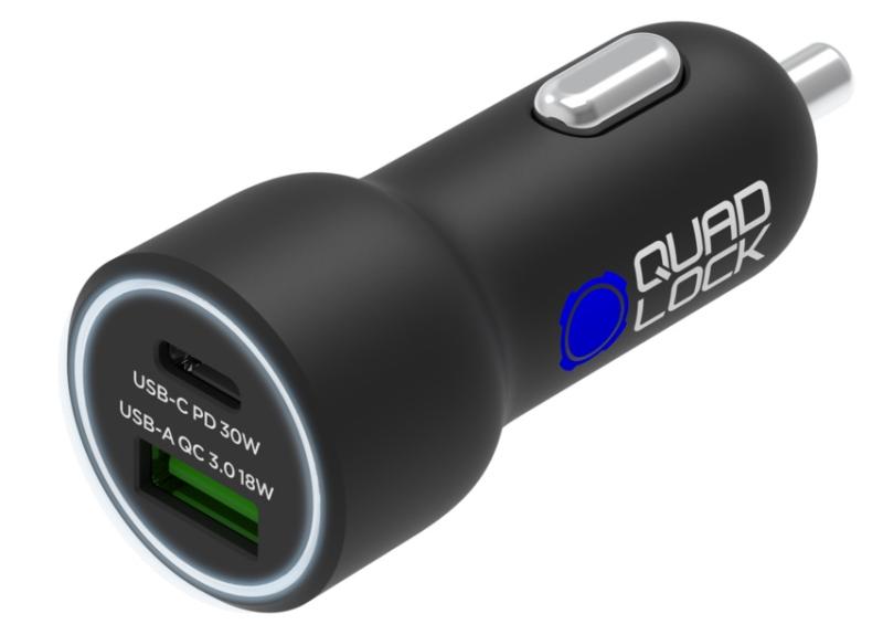 Quad Lock Dual USB (C+A) Car Charger 48W