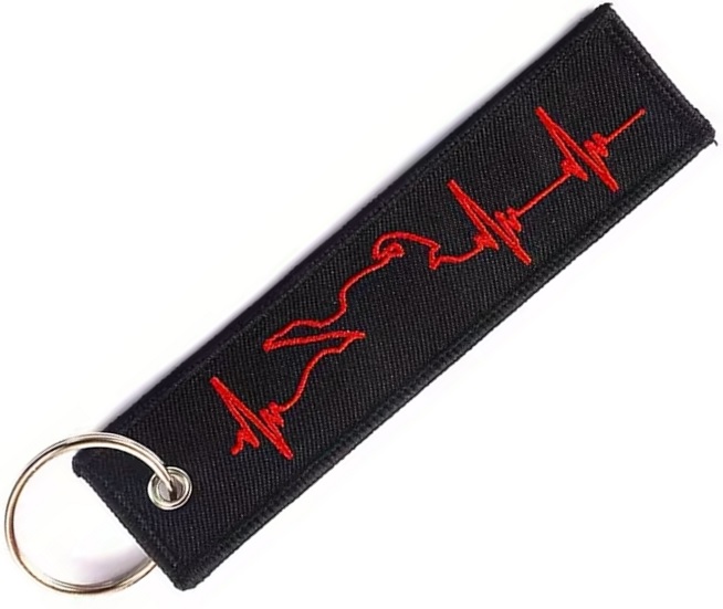 OneBike Hjärtslag Nyckelring Svart/Röd