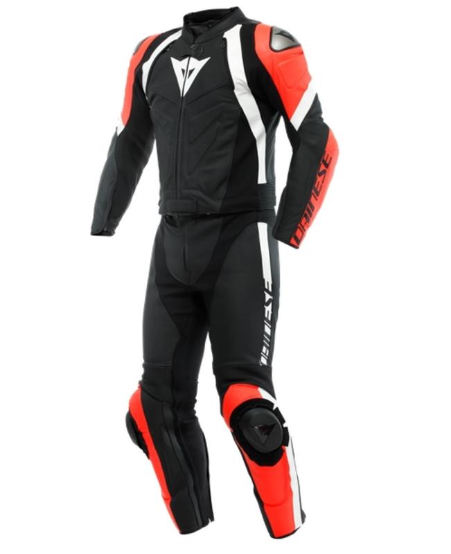 Dainese Avro 4 2-Delat Skinnställ Svart/Vit/Fluo-Röd