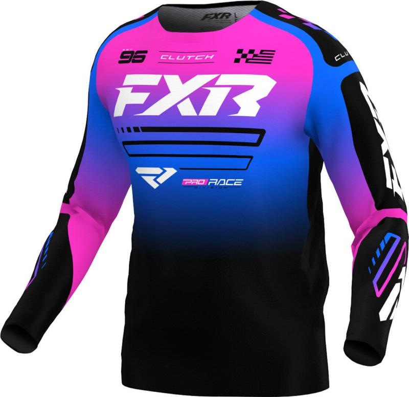 FXR Clutch Pro Crosströja Svart/Blå/Rosa