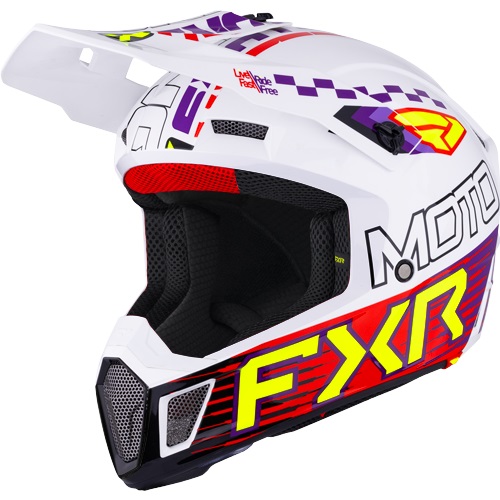 FXR Clutch Race DIV Hjälm Vit/Lila/Röd