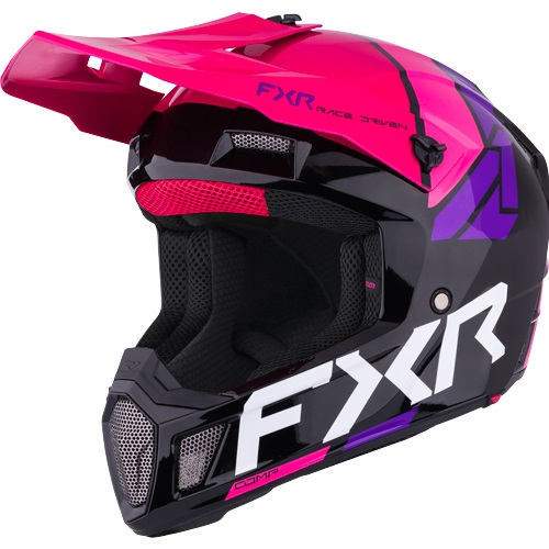 FXR Clutch Comp Hjälm Svart/Lila/Rosa