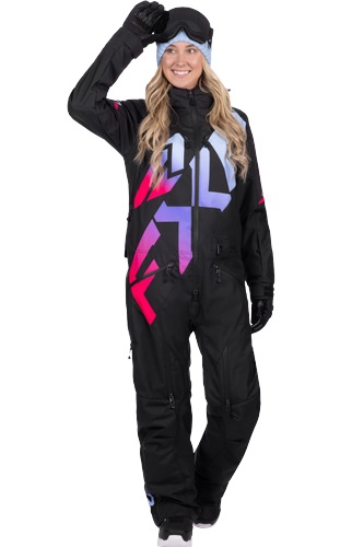 FXR Cold Cross CX F.A.S.T (Fodrad) DAM Monosuit Svart/Blå/Lila