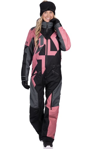FXR Cold Cross CX Lite DAM Monosuit Svart/Grå/Rosa