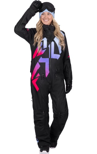 FXR Cold Cross CX Lite DAM Monosuit Svart/Blå/Lila