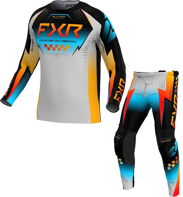 FXR Clutch Barn Cross Klädset Grå/Blå/Orange