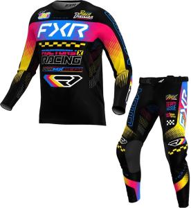 FXR Podium Barn Cross Klädset Svart/Blå/Razz