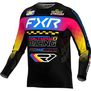 FXR Podium Barn Crosströja Svart/Blå/Razz
