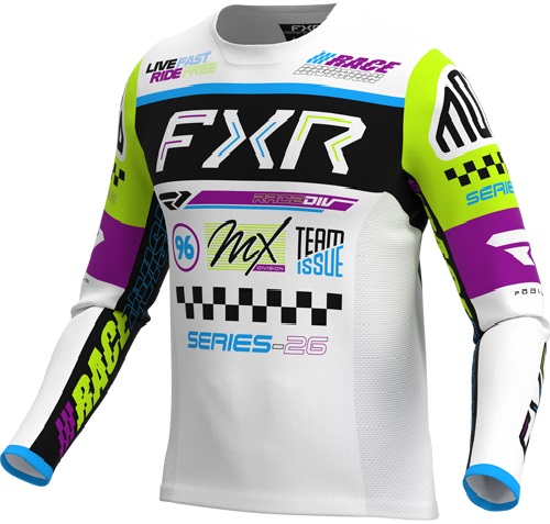 FXR Podium Gladiator Crosströja Vit/Neon-Gul