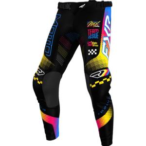 FXR Podium Barn Crossbyxor Svart/Blå/Razz