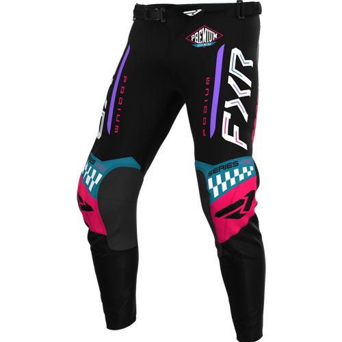 FXR Podium Gladiator Crossbyxor Svart/Turkos