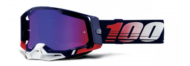 100% Racecraft 2 Republic Crossglasögon Röd/Blåspegel Siktskiva