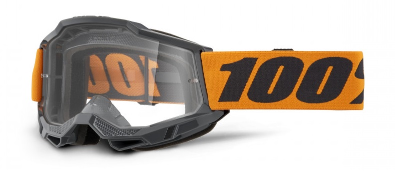 100% Accuri 2 Svart/Orange Crossglasögon Klar Siktskiva