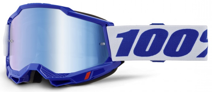 100% Accuri 2 Blå/Vit Crossglasögon Blåspegel Siktskiva