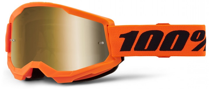 100% Strata 2 Orange Crossglasögon, Guldspegel Siktskiva