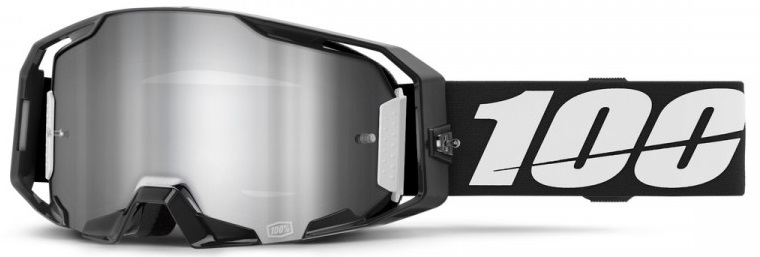100% Armatic Svart Crossglasögon Flash Silverspegel Siktskiva