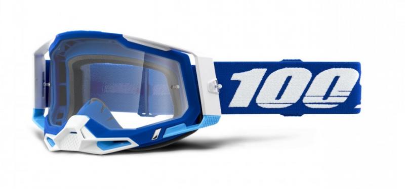 100% Racecraft 2 Crossglasögon Blå, Klar Siktskiva