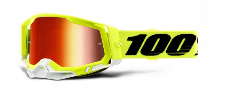 100% Racecraft 2 Crossglasögon Gul, Rödspegel Siktskiva
