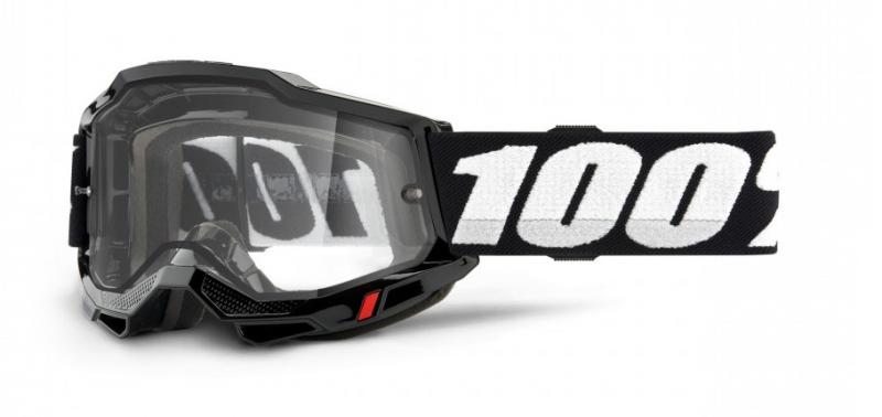 100% Accuri 2 Enduro Moto Crossglasögon Svart, Klar Siktskiva