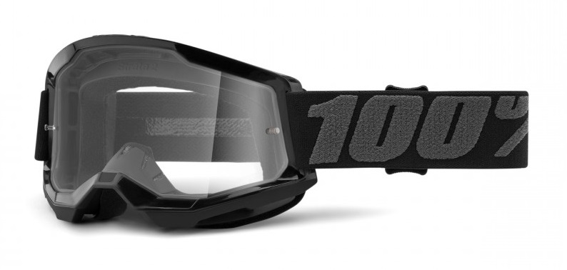100% Strata 2 Crossglasögon Svart, Klar Siktskiva