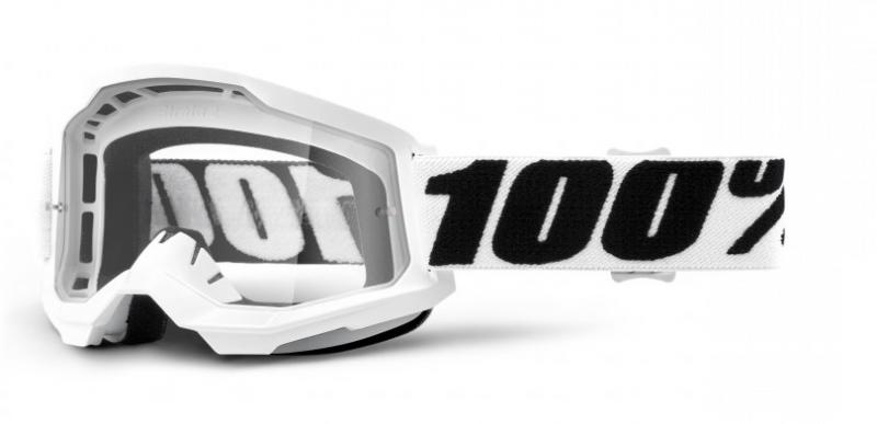 100% Strata 2 Vit Crossglasögon, Klar Siktskiva