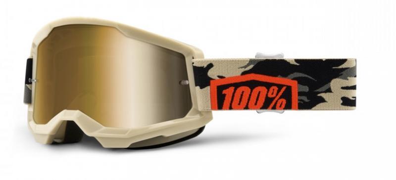 100% Strata 2 Kombat Crossglasögon, Guldspegel Siktskiva