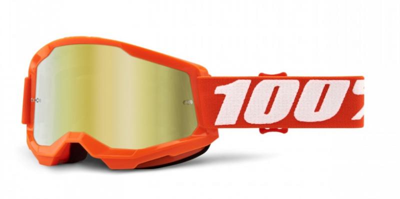 100% Strata 2 Crossglasögon Orange, Guldspegel Siktskiva