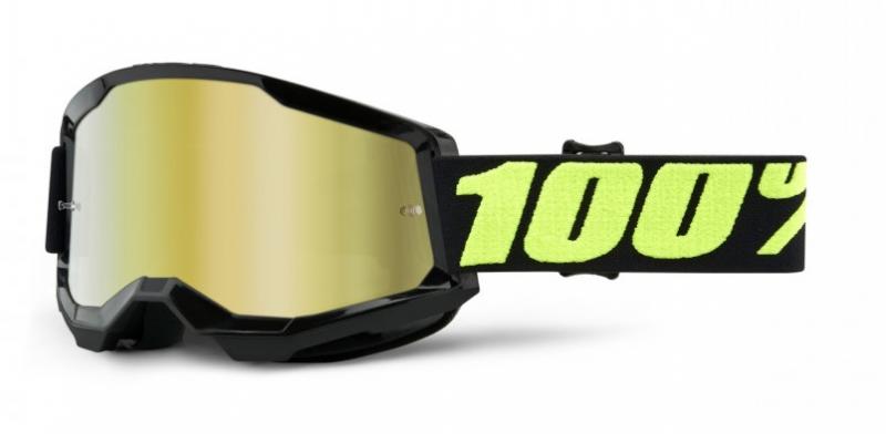 100% Strata 2 Solar Eclipse Crossglasögon, Guldspegel Siktskiva