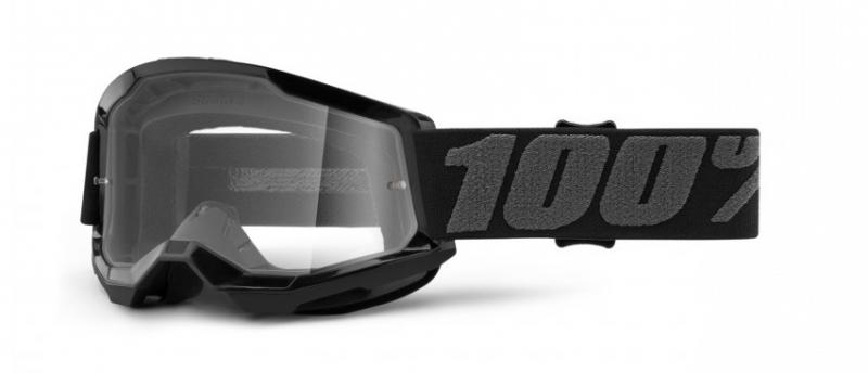 100% Strata 2 Barn Crossglasögon Svart, Klar Siktskiva