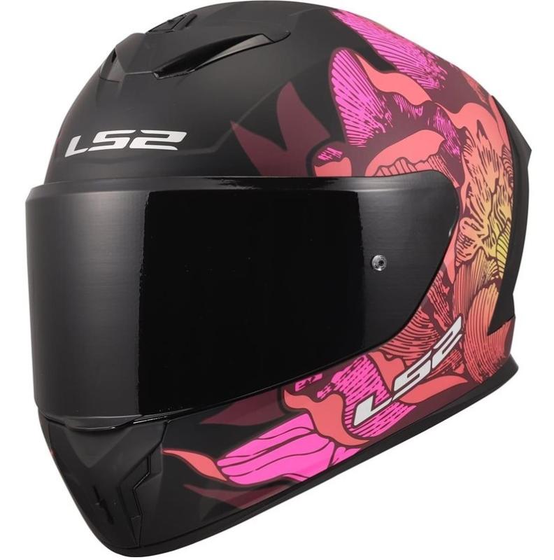 LS2 FF820 Rapid III Poppies Li Hjälm Svart/Rosa