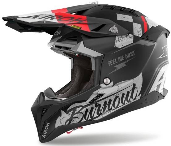 Airoh Aviator 3 Burnout Hjälm Mattsvart/Röd