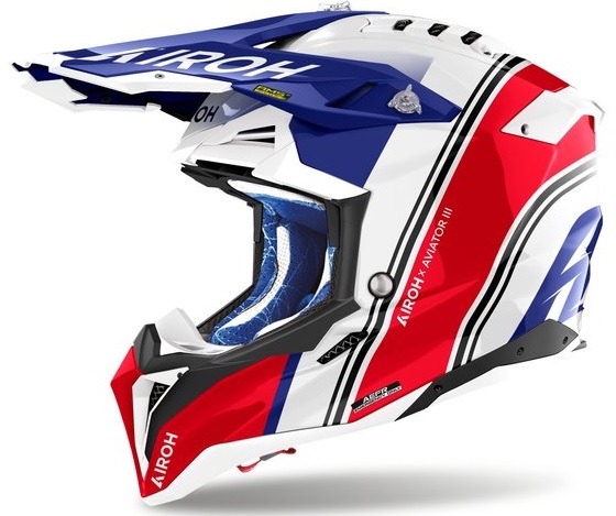 Airoh Aviator 3 Hima Hjälm Röd/Vit/Blå
