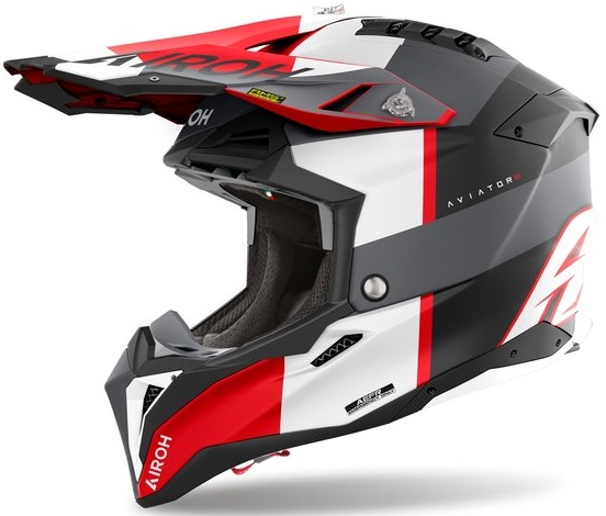 Airoh Aviator 3 Monarch Hjälm Grå/Röd
