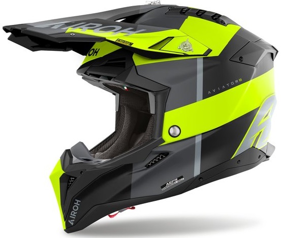 Airoh Aviator 3 Monarch Hjälm Svart/Neon-Gul