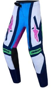 Alpinestars Supertech Maven Barn Crossbyxor Vit/Blå/Grön Fluo