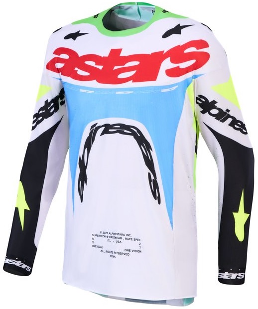 Alpinestars Supertech Dyna Crosströja Blå/Grön/Vit