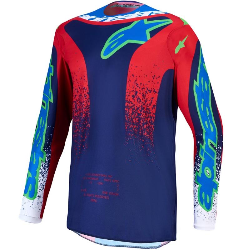 Alpinestars Fluid Drag Crosströja Blå/Röd/Vit