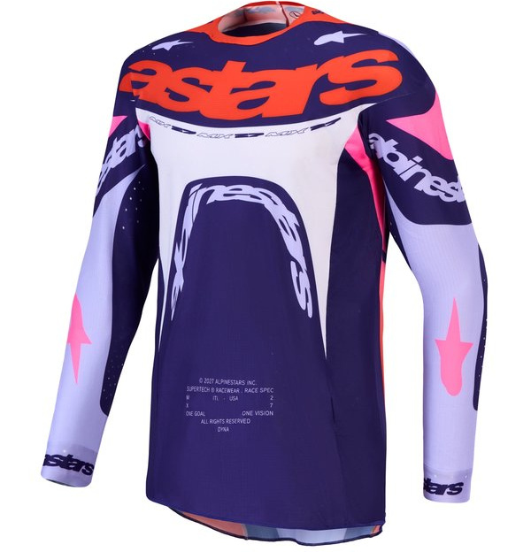 Alpinestars Supertech Dyna Barn Crosströja Ljuslila/Mörklila/Rosa Fluo