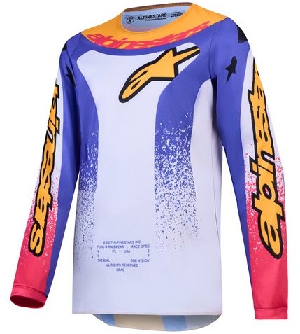Alpinestars Fluid Drag Barn Crosströja Ljuslila/Blå/Guld