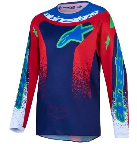 Alpinestars Fluid Drag Barn Crosströja Blå/Marinblå/Röd/Vit