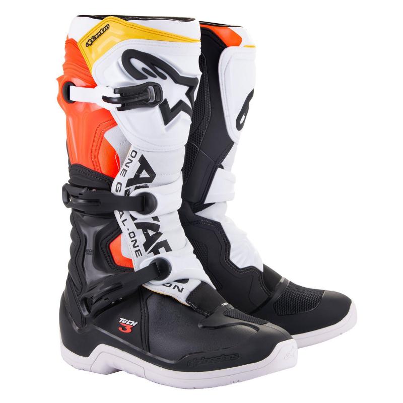 Alpinestars Tech 3 Crosstövlar Svart/Vit-Fluo-Röd