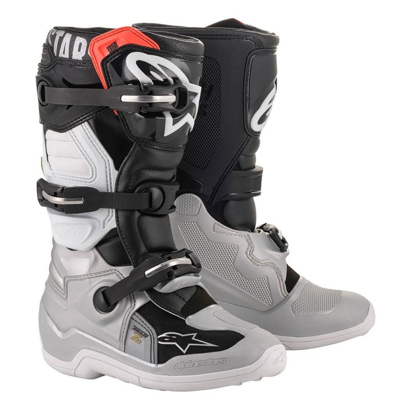 Alpinestars Tech 7s Barn Crosstövel Svart/Silver/Vit
