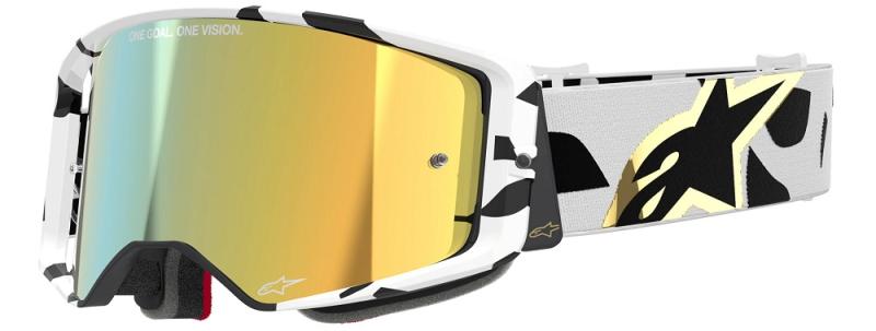 Alpinestars Supertech Corp Crossglasögon Vit/Guld - Guldspegel Lins