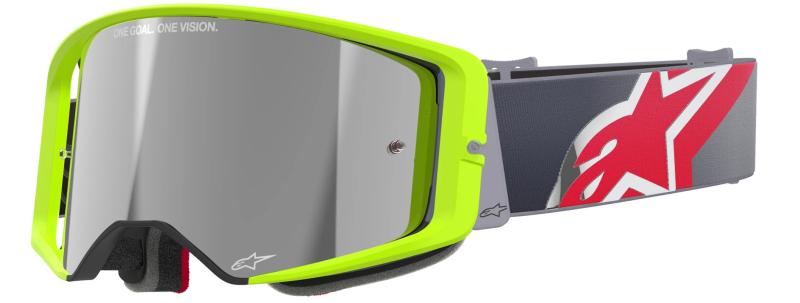 Alpinestars Supertech Corp Crossglasögon Fluo Gul/Röd - Silverspegel Lins